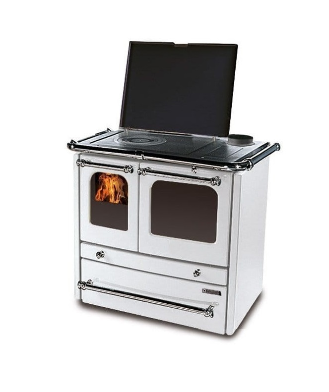Zestaw kominek powietrzny stalowy KRATKI LUCY BLACK 12 kW Ø 200 z akcesoriami termosovrana bianco - Zestaw kominek powietrzny stalowy KRATKI LUCY BLACK 12 kW Ø 200 z akcesoriami